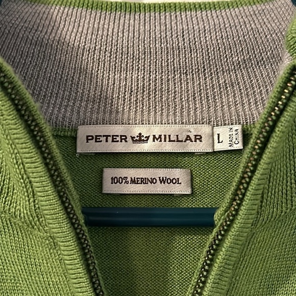 Men’s Peter Millar 100% Merino Wool Green Golf Vest Size Large - Picture 4 of 9